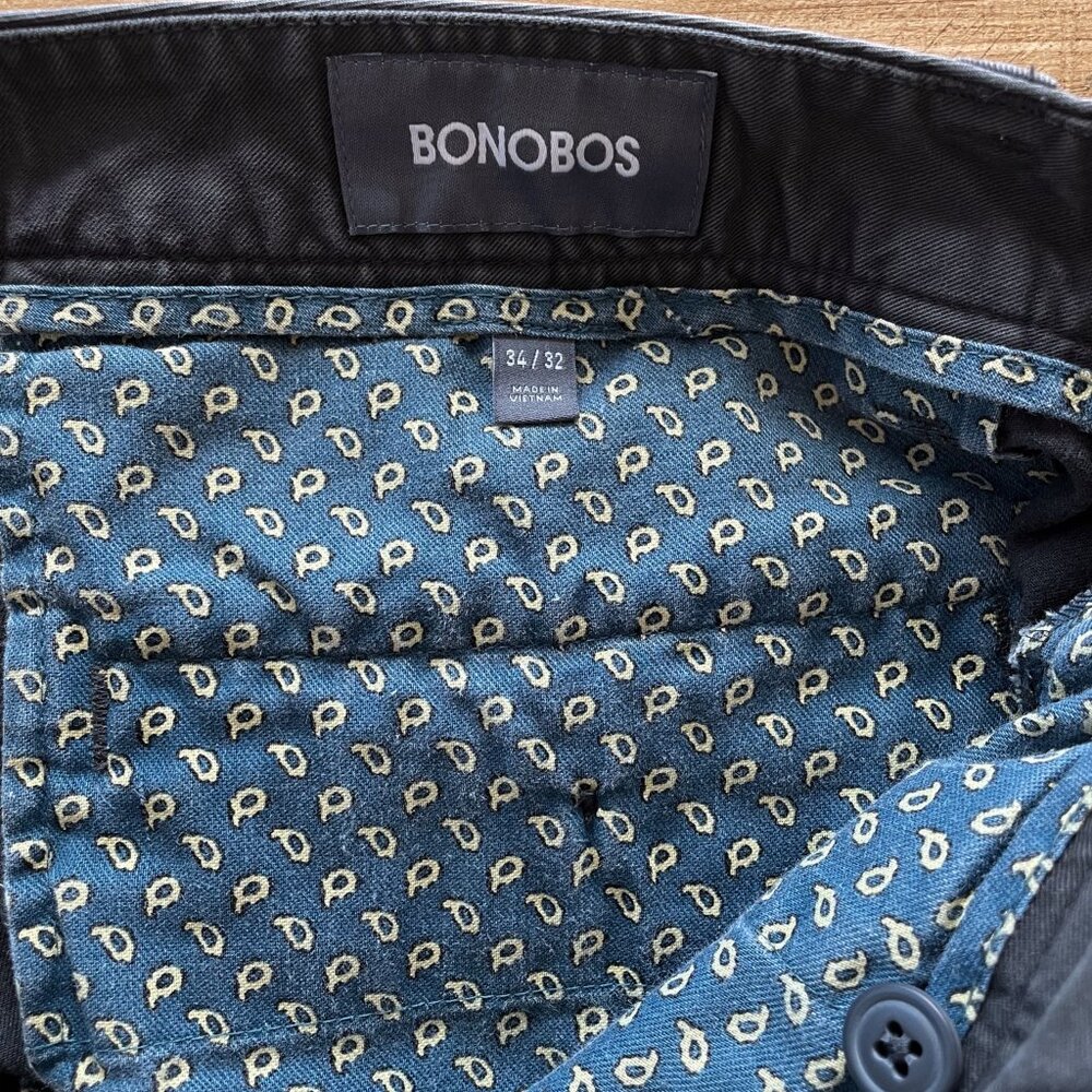 Bonobos Washed-Soft Chino Pants - Men's Size 34x32 (Dark Gray)
